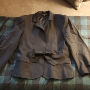 Theory Black Blazer with Tie Waist
